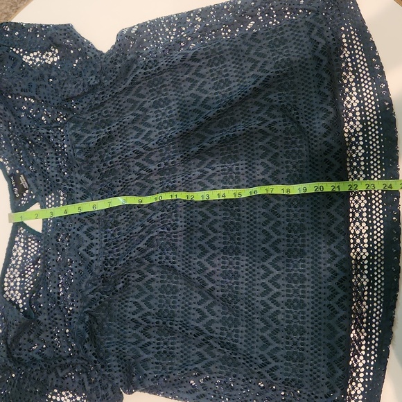 City Chic Turquoise Blue Lace Top Size Large - Picture 4 of 5